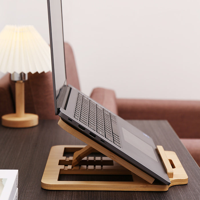 Notebook Stand Bamboo Foldable Portable Cooler Pad